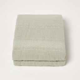 Homescapes Kashi Sage Green Cotton Throw With Tassels 225 X 360 Cm - thumbnail 2