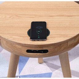 Lamp Side Table In Oak For Bedrooms And Living Areas With Wooden Leg - thumbnail 4