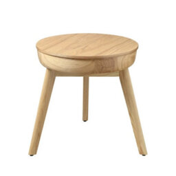 Lamp Side Table In Oak For Bedrooms And Living Areas With Wooden Leg - thumbnail 5
