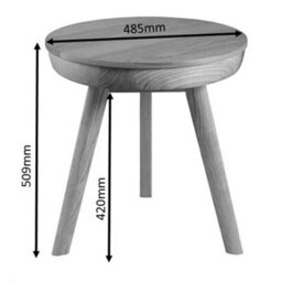 Lamp Side Table In Oak For Bedrooms And Living Areas With Wooden Leg - thumbnail 2