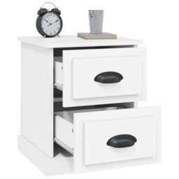 Berkfield Bedside Cabinets 2 Pcs White 39X39X47.5 Cm Engineered Wood - thumbnail 6