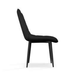 More4Homes Set Of 2 Nova Modern Velvet Dining Chair Padded Seat Metal Legs Kitchen (Black) - thumbnail 4