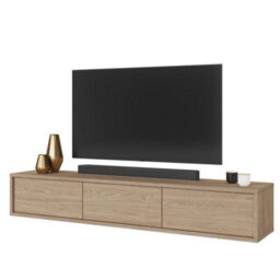 Arte Minimalist Frida 38 Floating Tv Cabinet 1800mm In Light Oak - Sleek Entertainment Centre H320mm D360mm - thumbnail 3