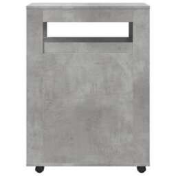 Berkfield Narrow Bathroom Cabinet With Wheels Concrete Grey Engineered Wood - thumbnail 4