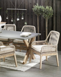 Beliani Set Of 2 Garden Chairs With Cushions Olbia Off-White - thumbnail 2