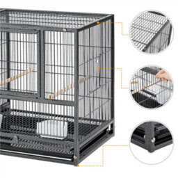 Yaheetech Black Stackable Wide Bird Cage Divided Breeder Cage - thumbnail 8