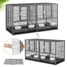 Yaheetech Black Stackable Wide Bird Cage Divided Breeder Cage - thumbnail 5