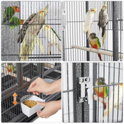 Yaheetech Black Stackable Wide Bird Cage Divided Breeder Cage - thumbnail 6