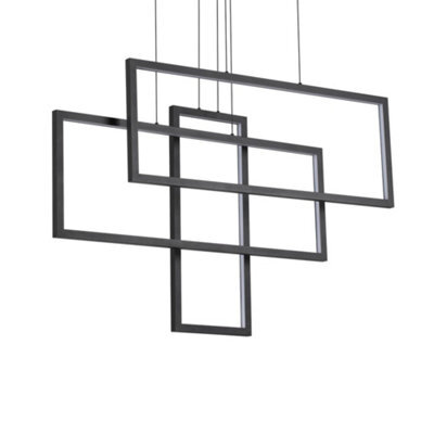 Ideal Lux Frame Led Decorative Integrated Pendant Light Black, 93000K - image 1