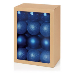 Premier Decorations Limited 72 Piece Midnight Blue Christmas Tree Decorations Baubles Set With Tree Topper - thumbnail 2
