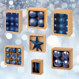 Premier Decorations Limited 72 Piece Midnight Blue Christmas Tree Decorations Baubles Set With Tree Topper - thumbnail 1