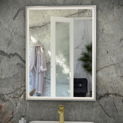 RAK Ceramics Rak Art Square 500X700mm Illuminated Led Bathroom Mirror With Touch Sensor & Demister Pad - Chrome Finish, Ip44 Rated - image 1