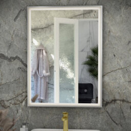 RAK Ceramics Rak Art Square 500X700mm Illuminated Led Bathroom Mirror With Touch Sensor & Demister Pad - Chrome Finish, Ip44 Rated