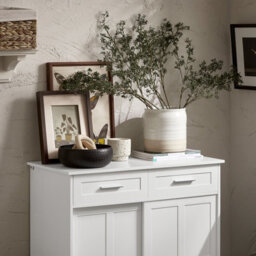 Sobuy Fsb84-W,sideboard Storage Cabinet  For Dining Room Living Room Hallway,white,w80Xd40Xh85 - thumbnail 4
