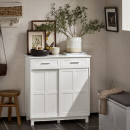 Sobuy Fsb84-W,sideboard Storage Cabinet  For Dining Room Living Room Hallway,white,w80Xd40Xh85 - thumbnail 2