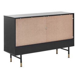 Beliani Wall-Mounted Matte Black Two-Door Sideboard With Gold-Coloured Legs, W120 X D40 X H82Cm - thumbnail 7