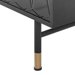 Beliani Wall-Mounted Matte Black Two-Door Sideboard With Gold-Coloured Legs, W120 X D40 X H82Cm - thumbnail 8