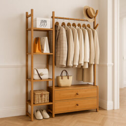Modcraft Heavy Duty Clothes Rail With Drawers And Hooks - Bedroom/entryway