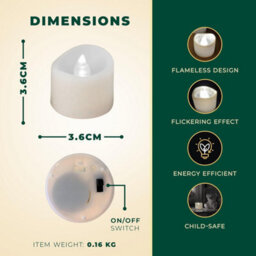 Festive Fix Flameless Led Tea Light Candles 12 Pack Flickering Warm White Battery Operated Long Lasting 100 Hours For Christmas De - thumbnail 2