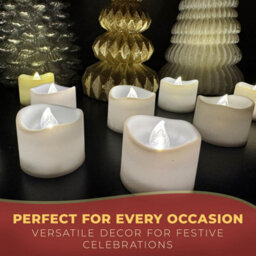 Festive Fix Flameless Led Tea Light Candles 12 Pack Flickering Warm White Battery Operated Long Lasting 100 Hours For Christmas De - thumbnail 4