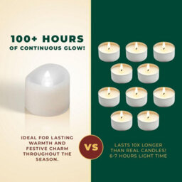 Festive Fix Flameless Led Tea Light Candles 12 Pack Flickering Warm White Battery Operated Long Lasting 100 Hours For Christmas De - thumbnail 7