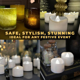 Festive Fix Flameless Led Tea Light Candles 12 Pack Flickering Warm White Battery Operated Long Lasting 100 Hours For Christmas De - thumbnail 8