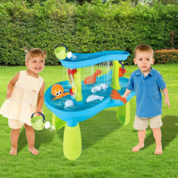 Deao Toys Sand And Water Table For Kids, 2-Tier Sand Pit Outdoor Activities Play Table For Toddlers - thumbnail 6