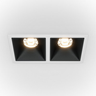 Luminosa Lighting Luminosa Maytoni Alfa Led Twin Recessed Downlight White, Black, 1000Lm, 4000K - image 1