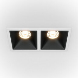 Luminosa Lighting Luminosa Maytoni Alfa Led Twin Recessed Downlight White, Black, 1000Lm, 4000K - thumbnail 1