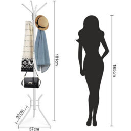 Coat Stand Metal Coat Rack Hangers For Clothes Stand 181Cm Tall Hall Tree Coat Hanger Stand With 11 Hooks For Jacket Hat Handbags - thumbnail 2