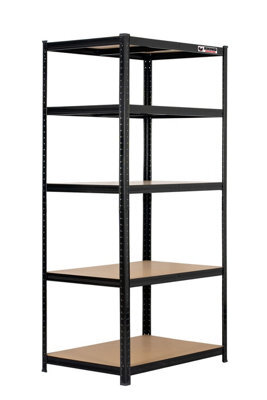 Rhino Racking 180 X 90 X 60Cm - Black - 5 Tier Boltless Heavy Duty Garage Shelving Unit - 1000Kg Load Weight - image 1