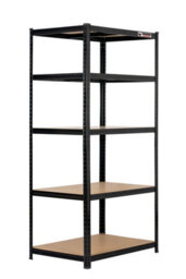 Rhino Racking 180 X 90 X 60Cm - Black - 5 Tier Boltless Heavy Duty Garage Shelving Unit - 1000Kg Load Weight - thumbnail 1