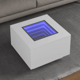 Walplus Coffee Table With Led White 60X60X40 Cm Engineered Wood - thumbnail 1