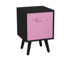 Urbn-Living Urbnliving 51Cm Height Black Wooden Cube Storage Bookcase Light Pink Inserts Scandinavian Black Legs