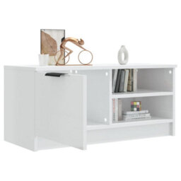 Berkfield Modern Tv Cabinet High Gloss White 80X35X36.5 Cm Engineered Wood - thumbnail 4
