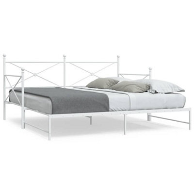 Berkfield Daybed With Trundle Without Mattress White 107X203 Cm Steel - image 1