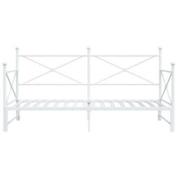 Berkfield Daybed With Trundle Without Mattress White 107X203 Cm Steel - thumbnail 6