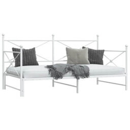 Berkfield Daybed With Trundle Without Mattress White 107X203 Cm Steel - thumbnail 5