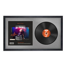 "30X17"" Black Classic Vinyl Record Frame With Silver Mount For 12 Inch Lp Album Cover & Disc - Ak Frames"