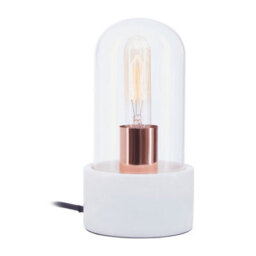 Orsina Nordic Style Bell Lamp With White Marble Base, Marble Construction Of Bedside Table Light, Sleek Modern Lamp