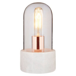 Orsina Nordic Style Bell Lamp With White Marble Base, Marble Construction Of Bedside Table Light, Sleek Modern Lamp - thumbnail 4
