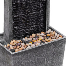 Teamson Home Garden Outdoor Water Feature, Large Straight Tall Water Fountain, Waterfall Design, With Led Lights, Slate Effect - thumbnail 7