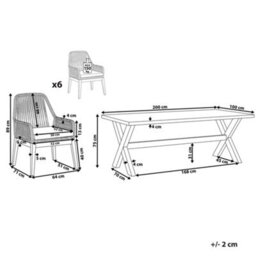 Beliani Garden Dining Set 6 Seater Olbia With Cushions Black - thumbnail 3