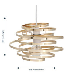 First Choice Lighting Gold Metal Swirl Easy Fit Lamp Shade - thumbnail 3
