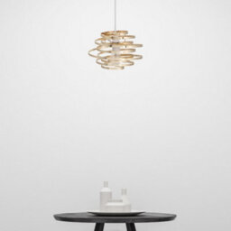 First Choice Lighting Gold Metal Swirl Easy Fit Lamp Shade - thumbnail 2