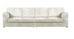Slumber  4 Seater Full Back Jumbo Cord  Sofa Ivory - thumbnail 2