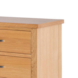 London Oak 5 Drawer Chest Fully Assembled - By Roseland Furniture - thumbnail 5