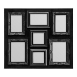 Orsina Black 7 Photo Frame,glass Front Photo Display,versatile Arrangement For Landscape, Portrait, & Square Photos