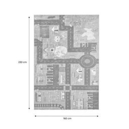Sweeek - Children's Indoor Rug With Mini City Print Viny 230X160X0.5 Cm - thumbnail 5