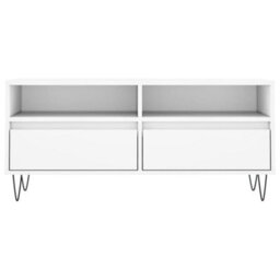 Berkfield Tv Cabinet White 100X34.5X44.5 Cm Engineered Wood - thumbnail 5
